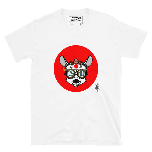 KAMOS HINOMARU KAMIKAZE FACE  AR T-shirt| WHITE